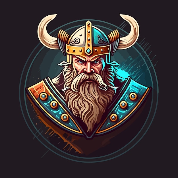 Elegant and luxury Viking man design esports mascot gaming logo illustration