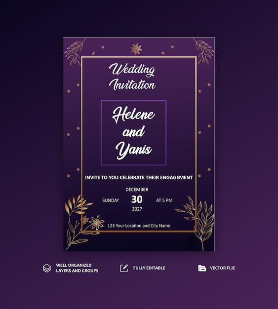 Elegant Luxury Wedding Invitation Card Design