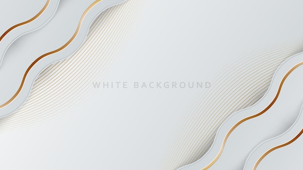 ベクトル リボンの金色の線の要素を持つエレガントで豪華な白い背景