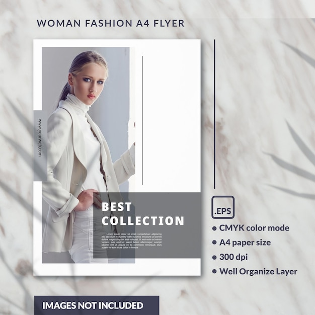 Elegant luxury woman fashion a4 flayer magazine template