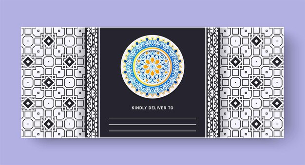 ベクトル エレガントな曼荼羅の招待カードのデザイン