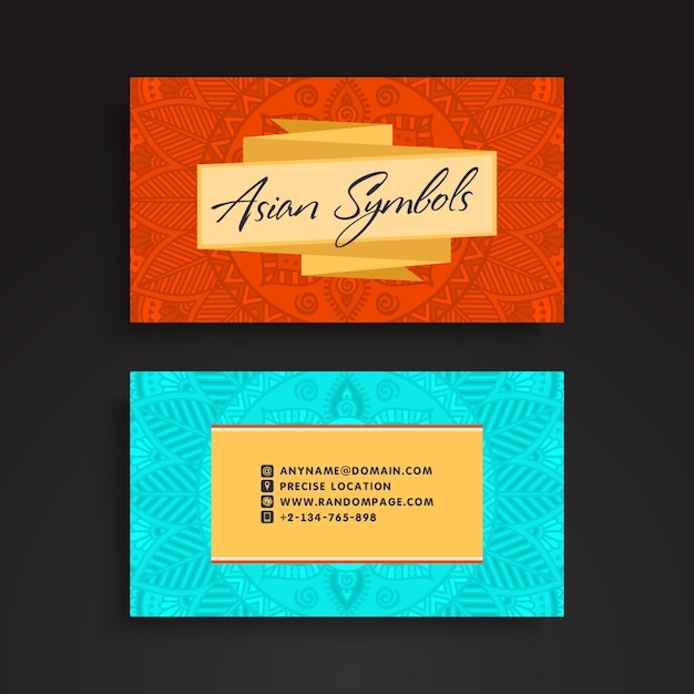 Vector elegant mandala style business card