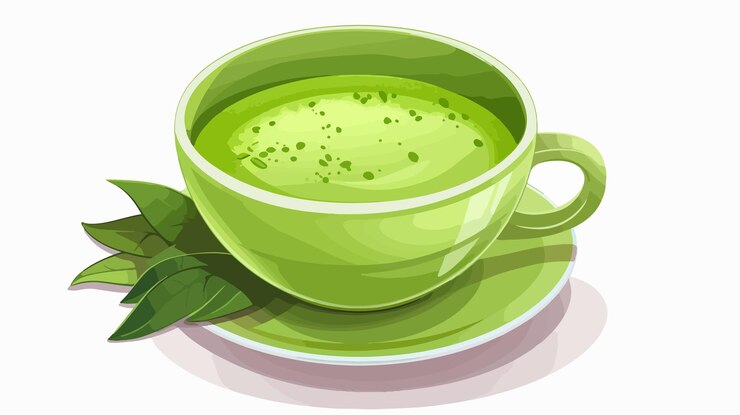 Vector elegant matcha cup and green tea vector wallpaper