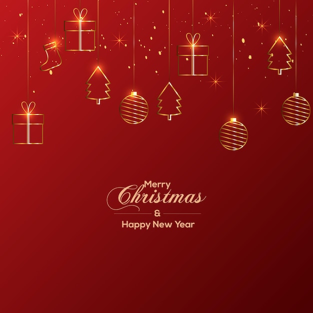 Vector elegant merry christmas background wirh christmas ornaments