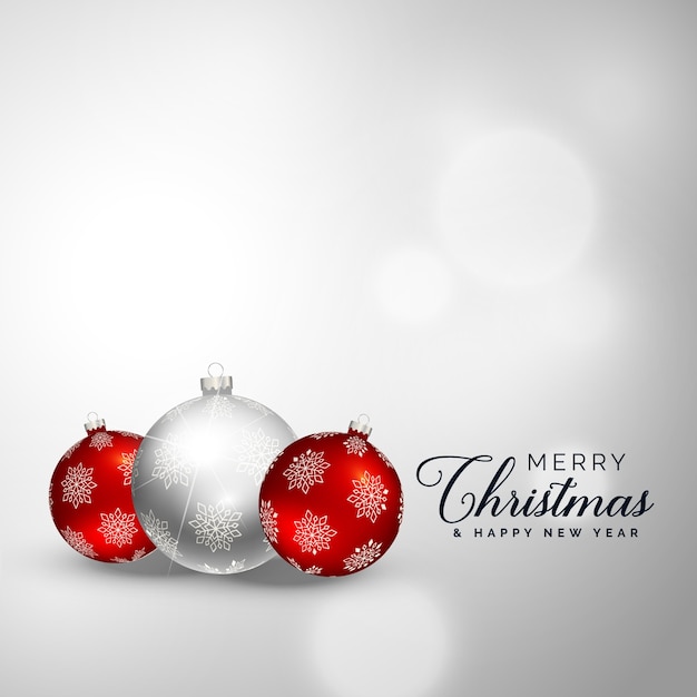 Vector elegant merry christmas decoration balls background