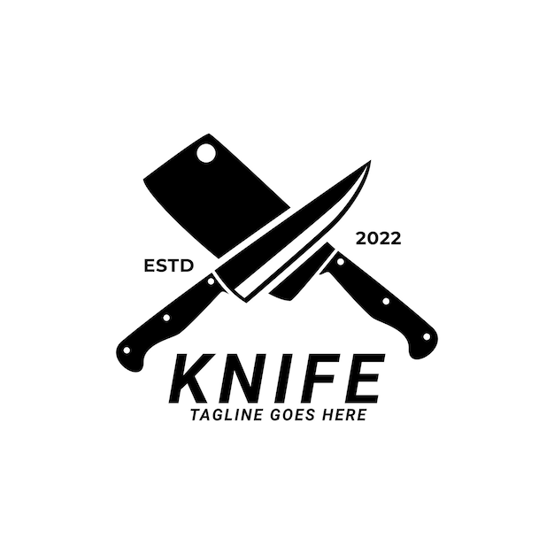 elegant mes met eenvoudige stijl ontwerp logo vector sjabloon