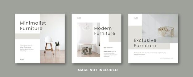 Vector elegant meubelontwerp instagram postsjabloon