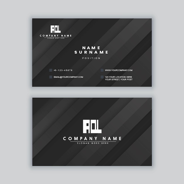 Elegant minimal black business card template