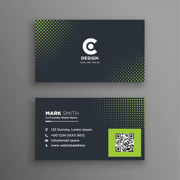 Elegant minimal black and yellow business card template