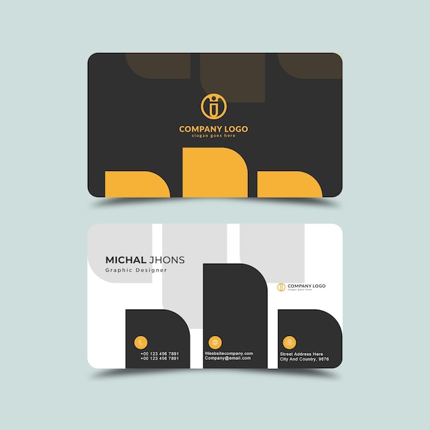 Elegant minimal business card template Premium Vector