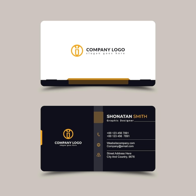 Elegant minimal business card template Premium Vector