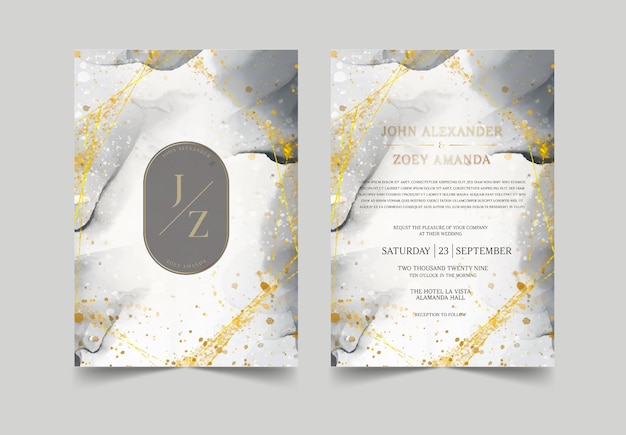 Vector elegant minimalis a5 wedding invitation background template