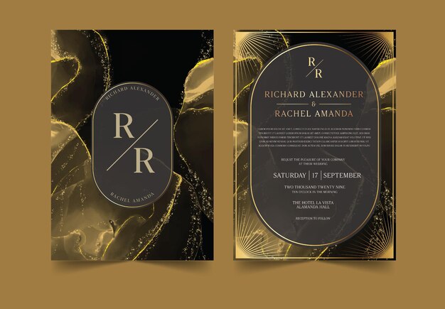 Elegant Minimalist A5 Wedding Invitation