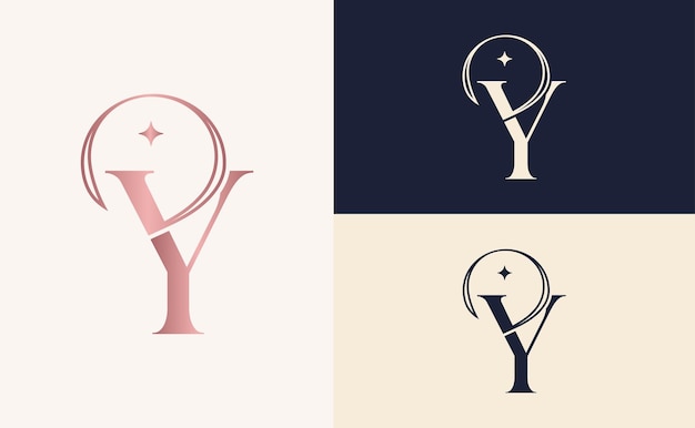 elegant minimalist beauty logo cosmetic letter Y