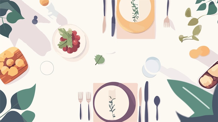 Vector elegant minimalist dining setup with cutlery for contemporary dining experiences