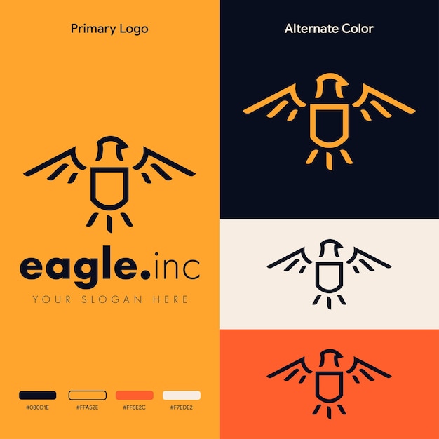 elegant minimalist eagle logo concept