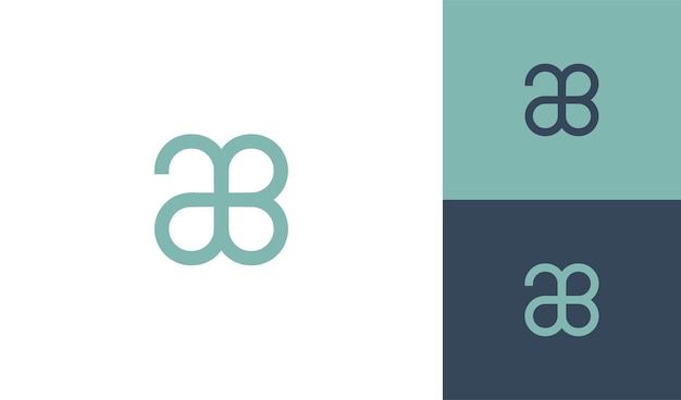 Elegant and minimalist flower logo with letter ab