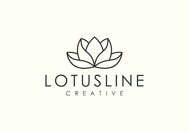 elegant minimalist lotus logo vector line