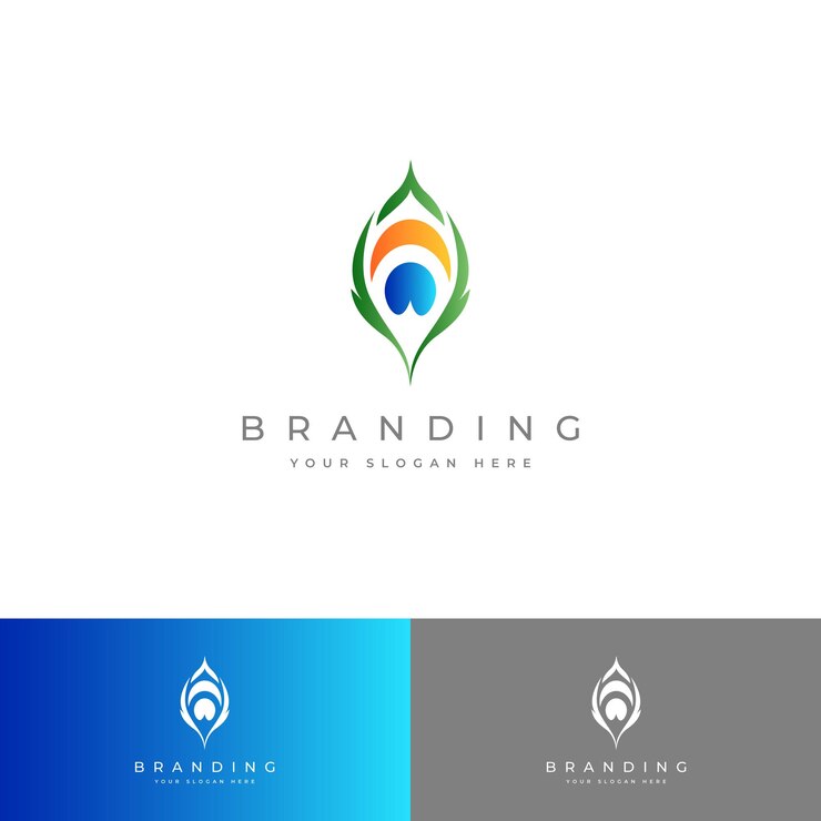 वेक्टर elegant minimalist peacock feather logo template