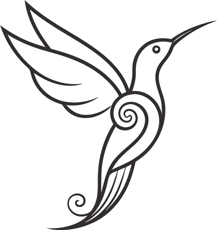 Elegant minimalistisch kolibri-logo vangt de essentie van snelle gratie