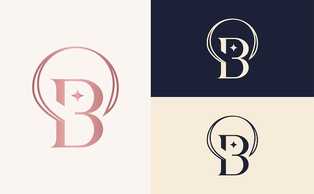 Vector elegant minimalistisch schoonheidslogo cosmetische letter b