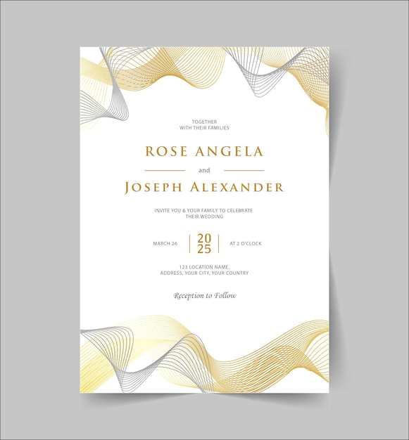 Elegant minimalistisch sjabloon voor huwelijksuitnodigingen
