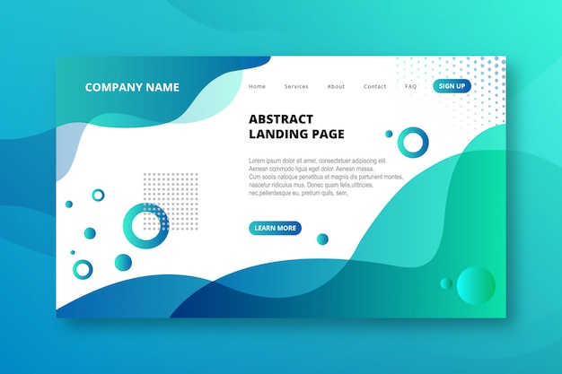 Vector elegant modern abstract landing page template
