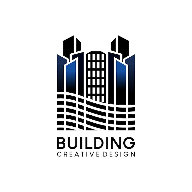 Элегантный современный абстрактный дизайн логотипа небоскреба