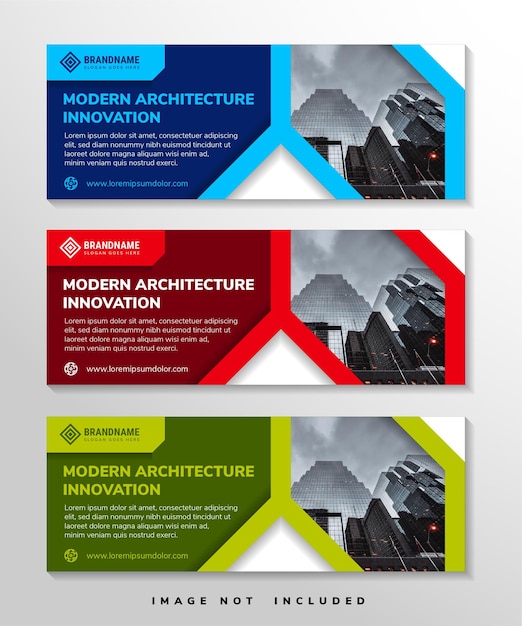 Vector elegant modern architecture innovation headline of header and banner design set of horizontal banner