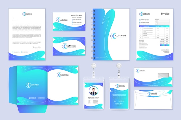 Elegant modern business brand identity mockup van een briefpapier set