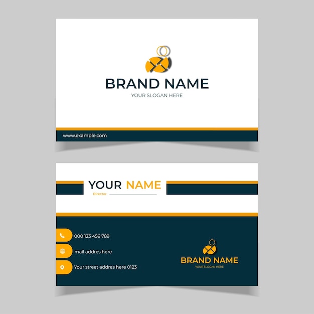 elegant modern business card design template black and yellow