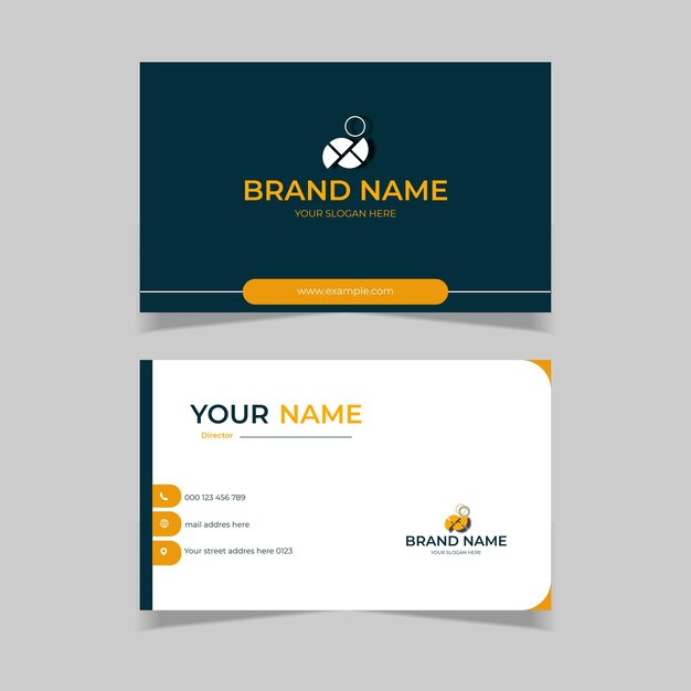 elegant modern business card template in black yellow