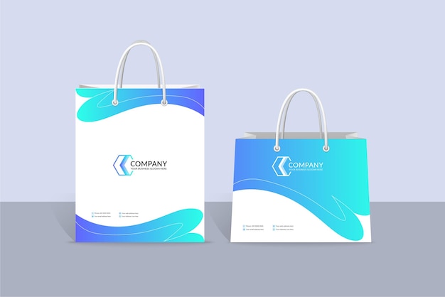 Elegant modern business shopping bag template