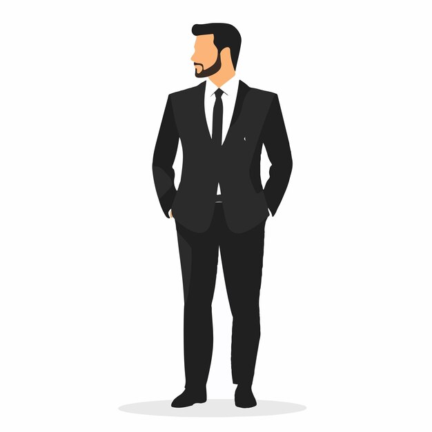 elegant modern businessman suit icon vector isolated