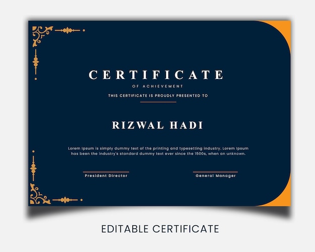 Elegant and modern certificate template