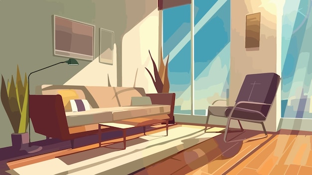 elegant modern home interior design with comfortable sofa and stylish chair