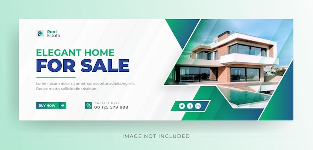 Elegant and Modern home for living real estate facebook cover web banner template