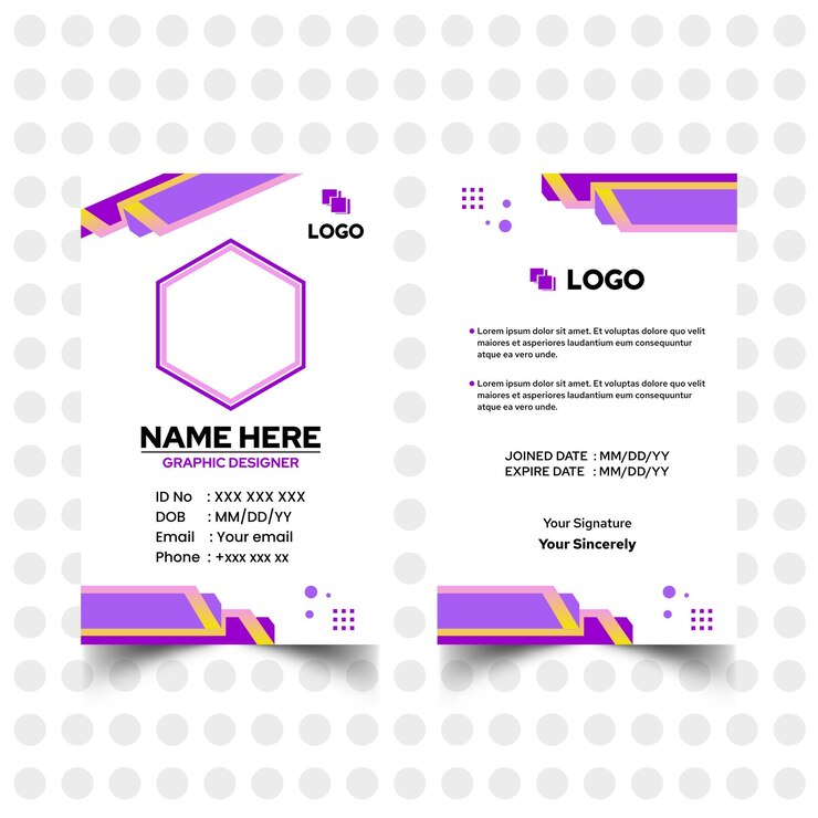 Elegant modern id and business card template