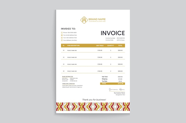 Vector elegant and modern invoice design