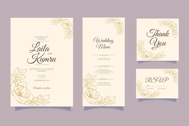 elegant modern luxury wedding invitation card template