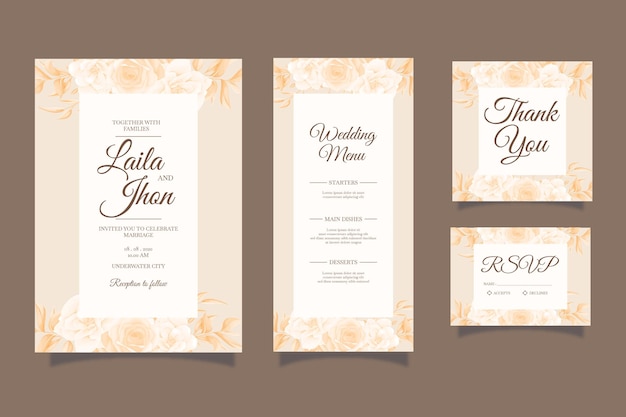 Elegant modern luxury wedding invitation card template