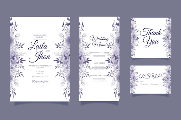 Elegant Modern Luxury Wedding Invitation Card Template