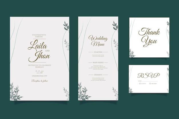 Elegant Modern Luxury Wedding Invitation Card Template