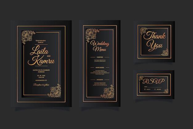 Elegant Modern Luxury Wedding Invitation Card Template