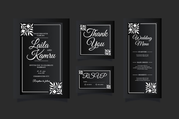 Elegant Modern Luxury Wedding Invitation Card Template