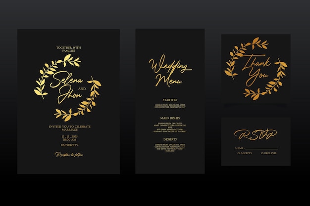 Vector elegant modern luxury weeding invitation card