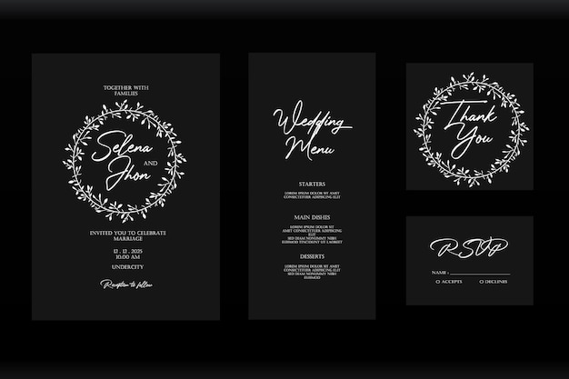 Elegant modern luxury weeding invitation card