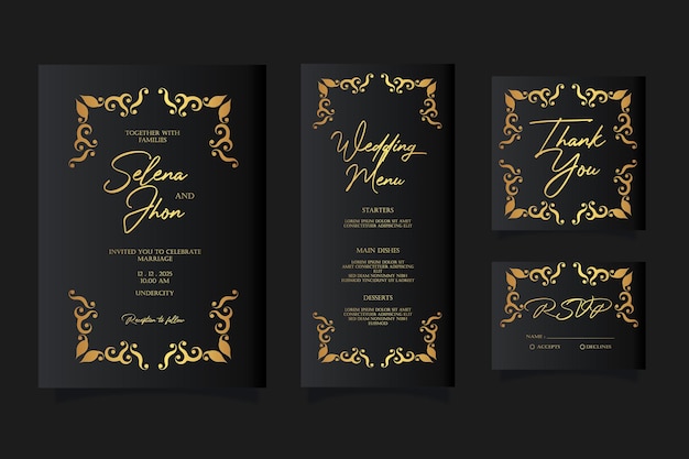 Vector elegant modern luxury weeding invitation card