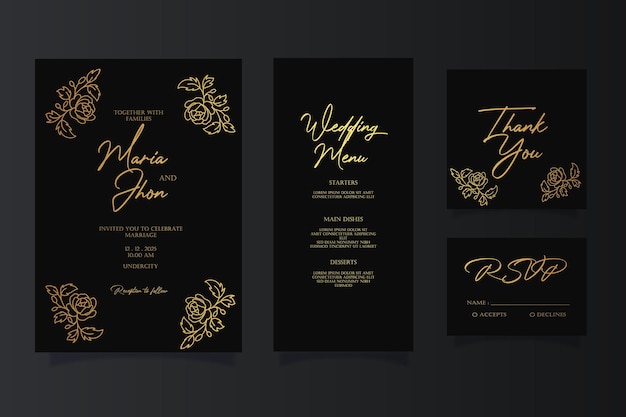 Elegant modern luxury weeding invitation card