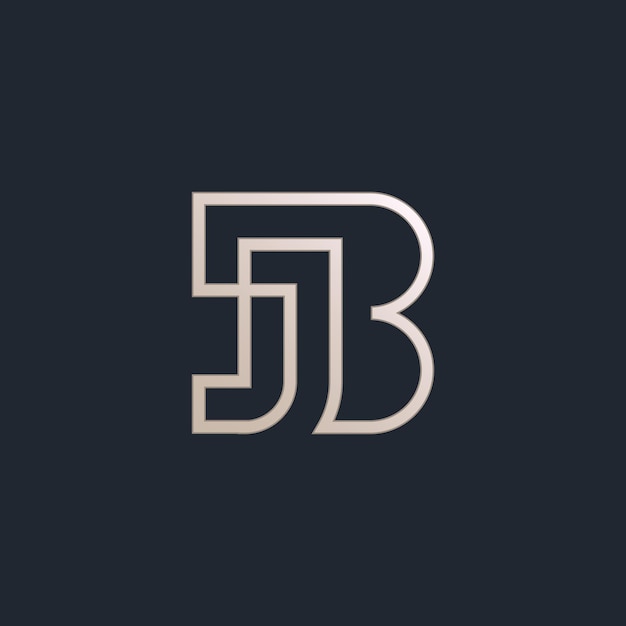 Vector elegant and modern monogram initial letter bj or jb logo